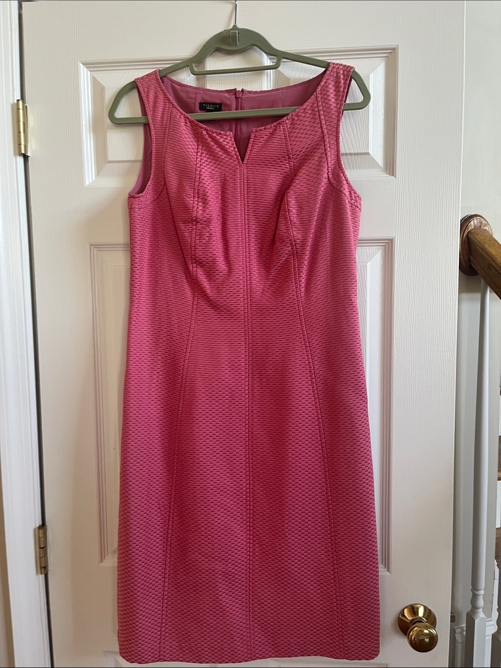 Talbots Rose-Pink Textured Sheath Dress Sz 10